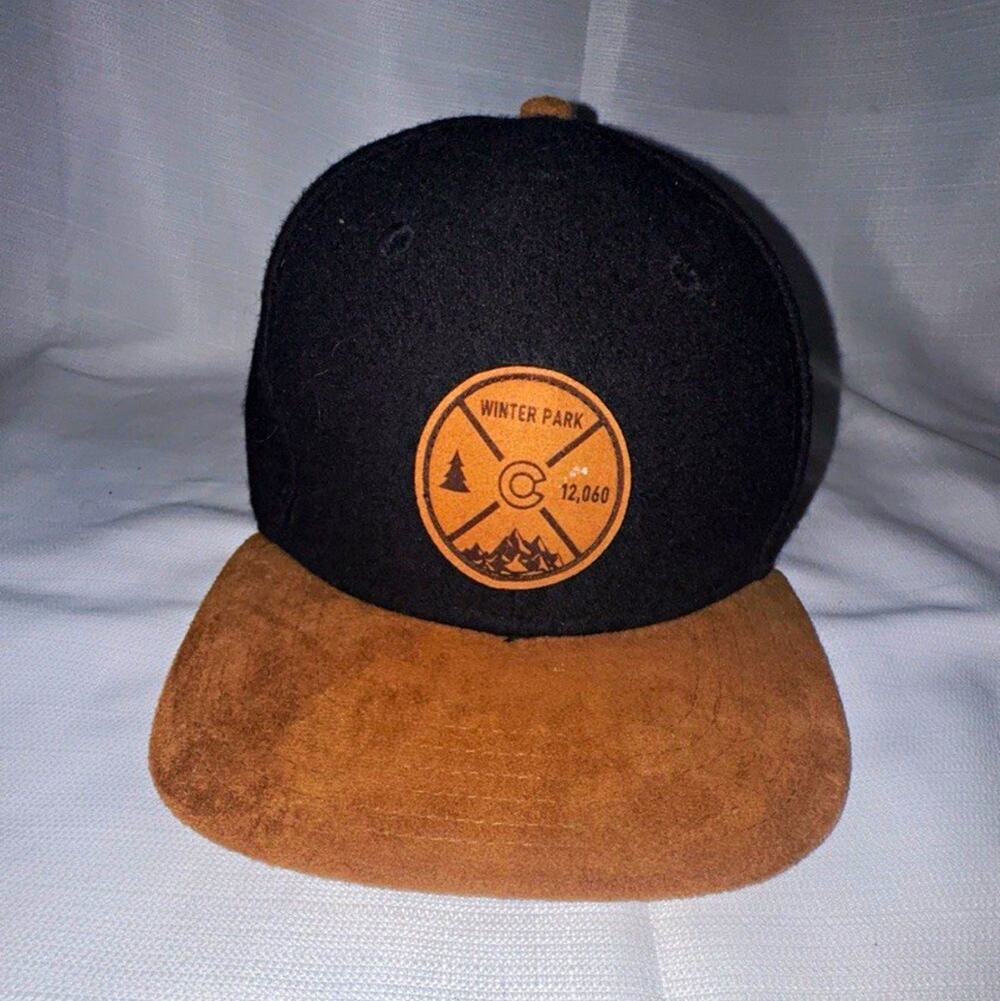 Locale Outdoor Snapback Hat Adjustable One Size Black/Brown Solid Outdoor